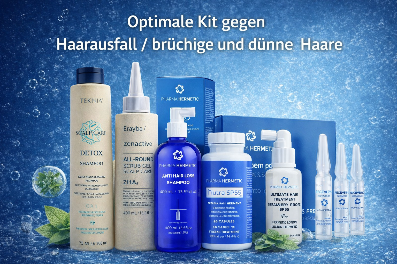 Pflege-Kit bei Haarausfall, feinem und brüchigem Haar – 6 Produkte